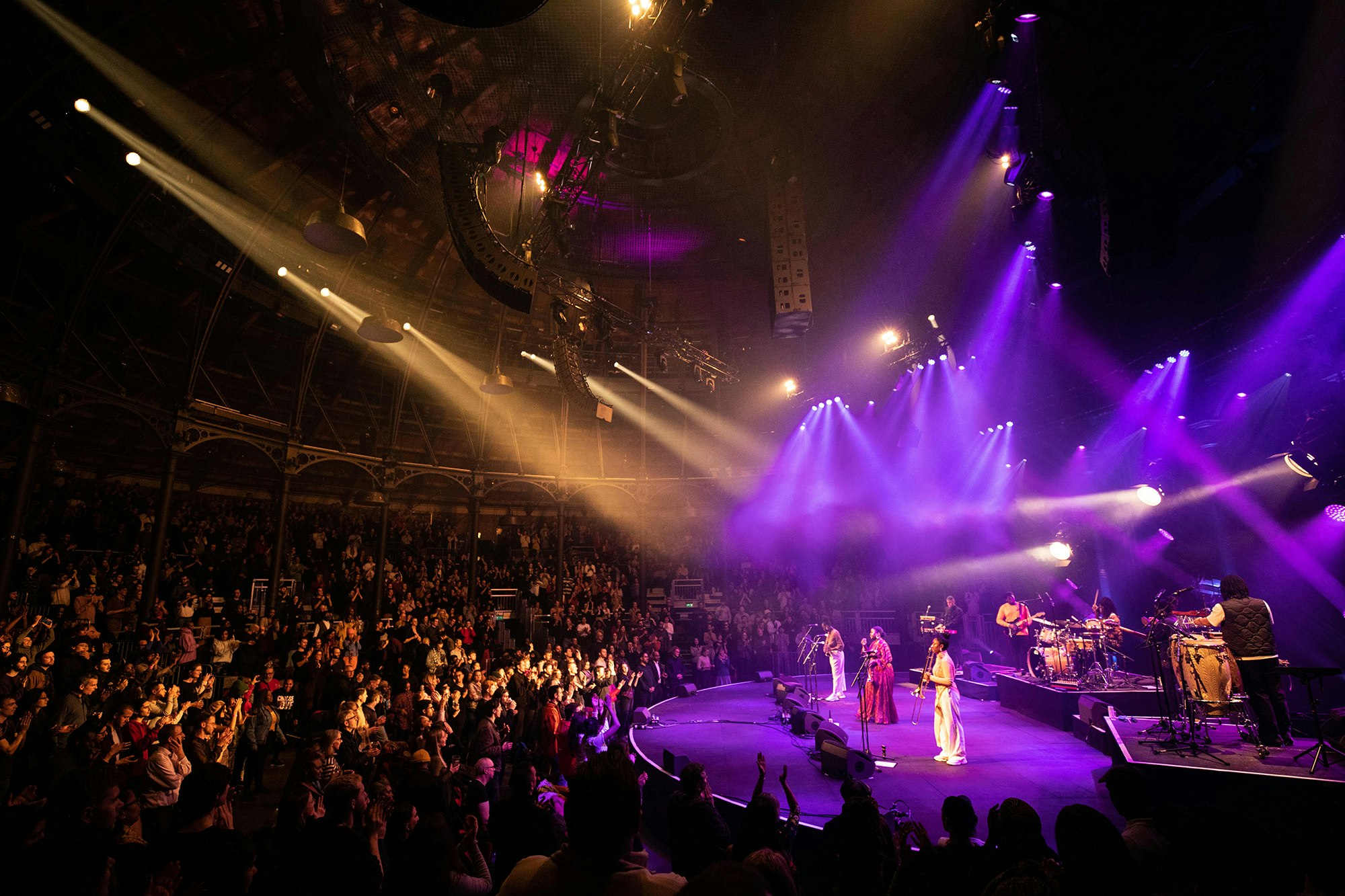 Kokoroko live "In the Round" at the Roundhouse, London, England, January 2020. Photo by John Williams.